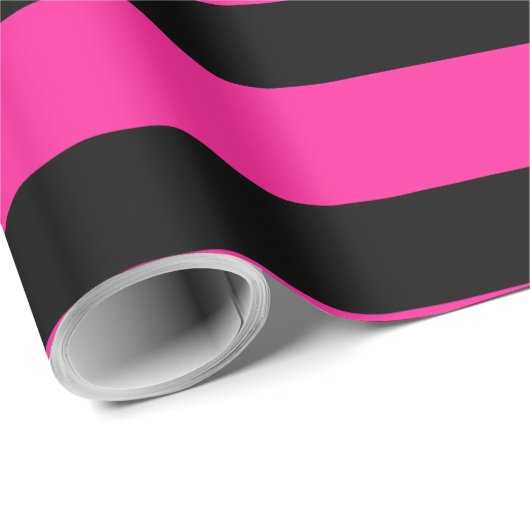 Party für die Streifen aus Hot Pink und Black Fash Geschenkpapier (Rolleneckpunkt)