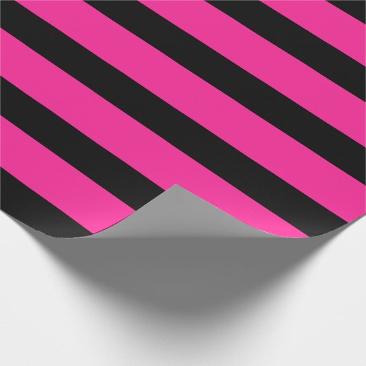 Party für die Streifen aus Hot Pink und Black Fash Geschenkpapier (Ecke)