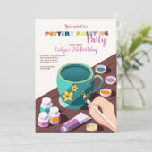 Party für die Tötung von Töpferwaren Einladung (Stehend Vorderseite)