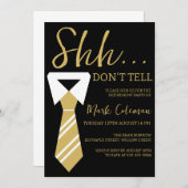 Party für die Überraschung in der schwarzen und go Einladung (Vorne/Hinten)