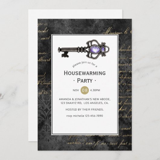 Party für die Vintage Hauhalterung Einladung (Vorne/Hinten)