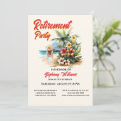 Party für die weibliche Altersversorgung Aloha Wom Einladung (Stehend Vorderseite)