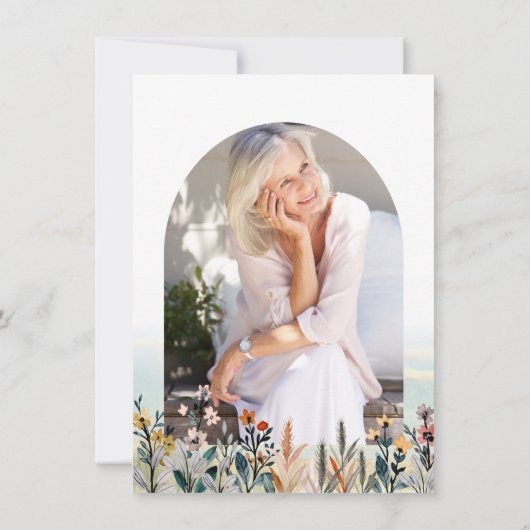 Party für die Wildblume von Aquarellen Einladung (Rückseite)