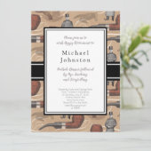 Party für ein altmodisches Gentleman Einladung (Stehend Vorderseite)