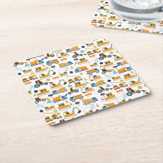 Party für einfache Niedliche Bauschutzwagen Rechteckiger Pappuntersetzer (angewinkelt)