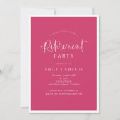 Party für einfache rosa Kalligrafie Einladung (Vorderseite)