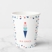 Party für Eiscreme in Blau und Rosa Pappbecher (Vorderseite)