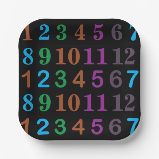 Party für farbenfrohe Mathematik Pappteller (Vorderseite)