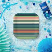 Party für Farbstreifen Pappteller (Party)