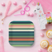 Party für Farbstreifen Pappteller (Party)