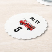 Party für Feuerwehrfahrzeuge Geburtstag Untersetzer (angewinkelt)