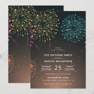 Party für Feuerwerkskörper| Modern Typografie Birt Einladung