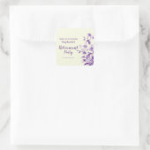 Party für Frauen im Ruhestand Lavender Wildblume Quadratischer Aufkleber (Tasche)