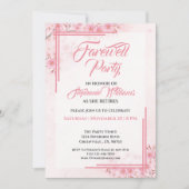 Party für Frauenabschied Elegant Rosa Blütenfarben Einladung (Vorderseite)