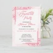 Party für Frauenabschied Elegant Rosa Blütenfarben Einladung (Stehend Vorderseite)