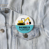 Party für Gelbe Baggerkids Button (Beispiel)