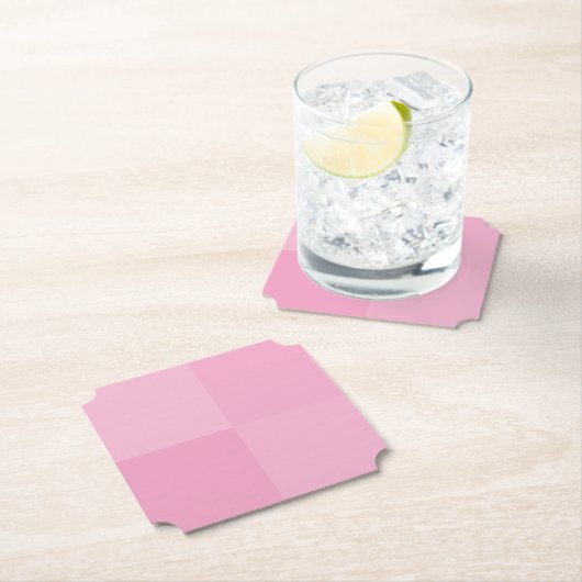 Party für geometrische Quadrate in hellrosa Untersetzer (Vor Ort)