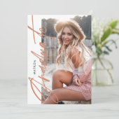 Party für geometrisches Foto Terracotta Ankündigung (Stehend Vorderseite)