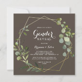 Party für geometrisches goldbraunes grünes Geschle Einladung (Vorderseite)