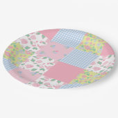 Party für gequiltes Patchwork-Papier-Teller Pappteller (Schrägansicht)