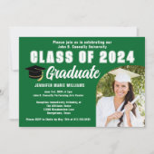 Party für grünes Foto Einladung (Vorderseite)