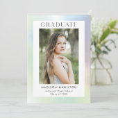 Party für grünes und Lila Foto Einladung (Stehend Vorderseite)