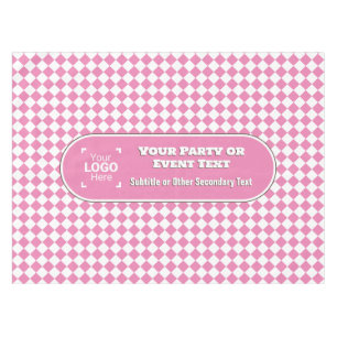 Party für Haupttext und Logos in Rosa / Weißer Dia Tischdecke