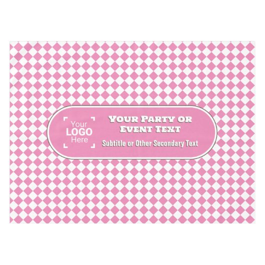 Party für Haupttext und Logos in Rosa / Weißer Dia Tischdecke (Vorderseite (Horizontal))