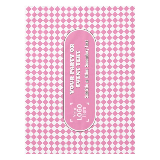 Party für Haupttext und Logos in Rosa / Weißer Dia Tischdecke (Vorderseite)