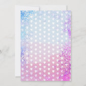 Party für Herz und Konfetti Rosa Blaues Geschlecht Einladung (Rückseite)