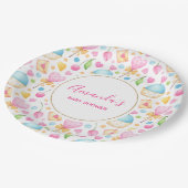 Party für Herz und Muffins Wasserfarben Pappteller (Schrägansicht)