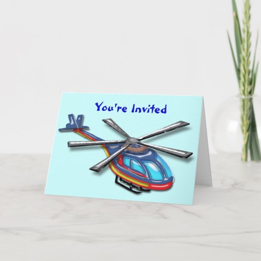 Party für hochfliegende Hubschrauber - Einladung (Vorderseite)