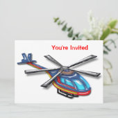 Party für Hochfliegerhubschrauber Einladung (Stehend Vorderseite)
