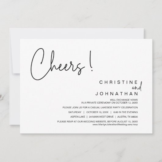 Party für Hochzeiten, Abendessen, Tanzen Einladung (Vorderseite)