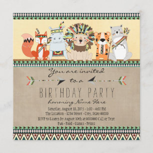 Party für Indianertribal-Kindergeburtstag Einladung