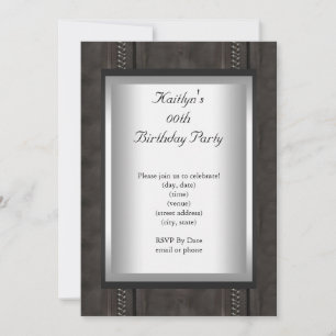 Party für jedes Alter Geburtstag Schwarz Suede Tie Einladung