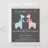 Party für Junge oder Girl Giraffe Gender Reveal Einladung (Vorderseite)