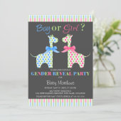 Party für Junge oder Girl Giraffe Gender Reveal Einladung (Stehend Vorderseite)