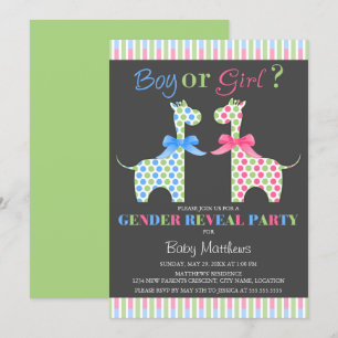 Party für Junge oder Girl Giraffe Gender Reveal Einladung