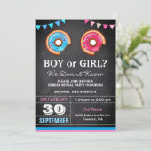 Party für Junge oder Mädchen im Donut-Geschlecht Einladung (Stehend Vorderseite)