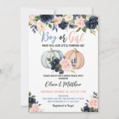 Party für Junge oder Mädchen Pumpkin Gender Reveal Einladung (Vorderseite)