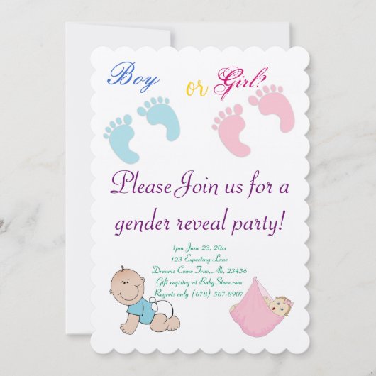 Party für Jungen oder Mädchen Niedlich Adorable Einladung (Vorderseite)