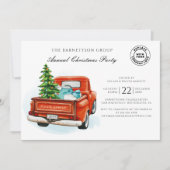 Party für karierte Weihnachtsfeiertage-Firmenlogos Einladung (Vorderseite)