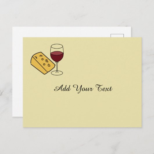 Party für Käse und Wein nach Kundenwunsch Postkart Einladungspostkarte (Vorne/Hinten)