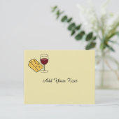 Party für Käse und Wein nach Kundenwunsch Postkart Einladungspostkarte (Stehend Vorderseite)