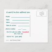 Party für Kinder Einladungspostkarte (Rückseite)