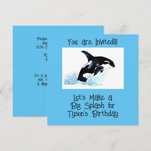 Party für Kinder im Pool Save The Date (Vorne/Hinten)