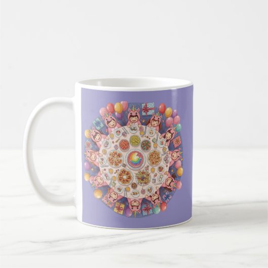 Party für Kinder mit Einhorn Kaffeetasse (Links)