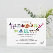 Party für Kostüme Einladung zur Geburtstagsparty e (Stehend Vorderseite)