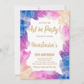 Party für kreative Kunst - Girls Einladung (Vorderseite)